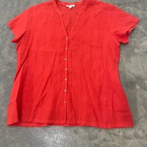 Eileen Fisher Short Sleeve Top Size M 100 % Linen